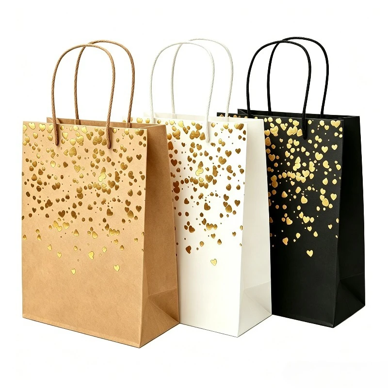 12/24PCS Kraft Paper Gift Bags Take Handles Gold Stamping Love Heart Party Favor Bags Appicable Wedding Birthday Party Supplies
12/24PCS Kraft Paper Gift Bags Take Handles Gold Stamping Love Heart Party Favor Bags Appicable Wedding Birthday Party Supplies