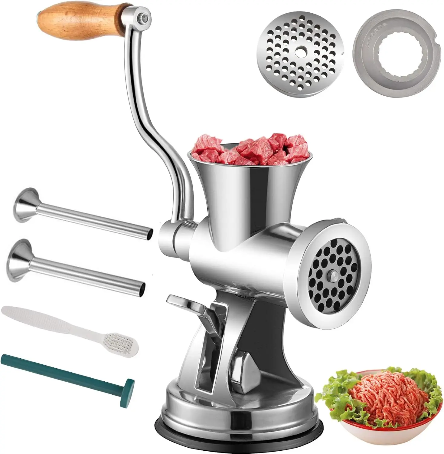 Meat Grinder Manual 304 Stainless Steel Hand Operated Meat Grinder Multifunctional Crank Sausage Maker for Chicken Pepper
Meat Grinder Manual 304 Stainless Steel Hand Operated Meat Grinder Multifunctional Crank Sausage Maker for Chicken Pepper