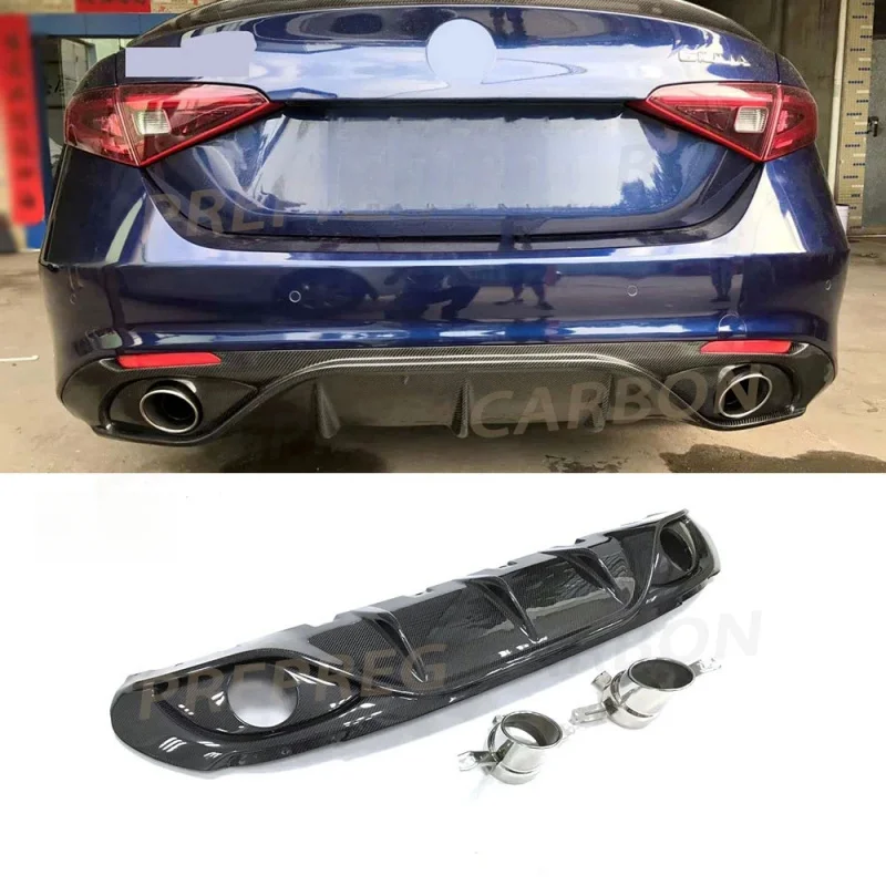 Carbon Fiber Rear Diffuser Lip with Exhaust Tip for Giulia 2016-2018
Carbon Fiber Rear Diffuser Lip with Exhaust Tip for Giulia 2016-2018
