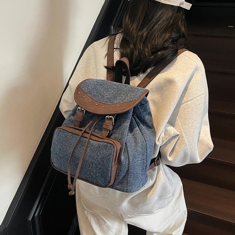 Female Flip Top Backpack Fashionable Casual Drawstring Shoulders Bag Vintage Simple Adjustable Shoulders Strap Backpacks
Female Flip Top Backpack Fashionable Casual Drawstring Shoulders Bag Vintage Simple Adjustable Shoulders Strap Backpacks