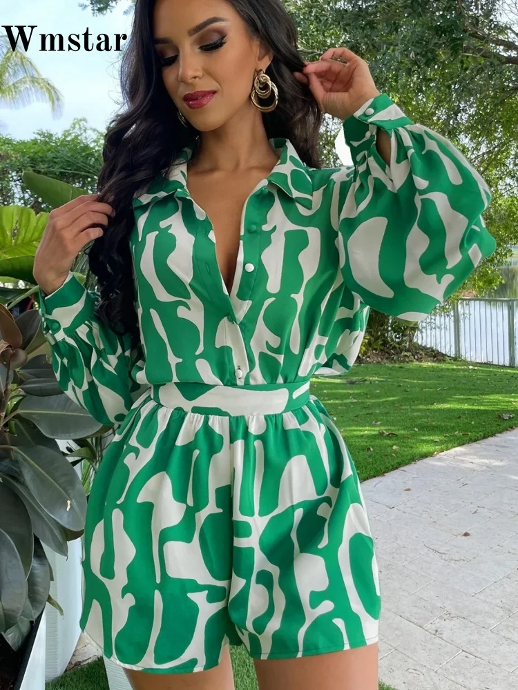 Wmstar Two Piece Sets Women Wholesale Loose Printed Button Top Shirt Casual Women's Shorts Set Summer 2025 Beach Outfits
Wmstar Two Piece Sets Women Wholesale Loose Printed Button Top Shirt Casual Women's Shorts Set Summer 2025 Beach Outfits
