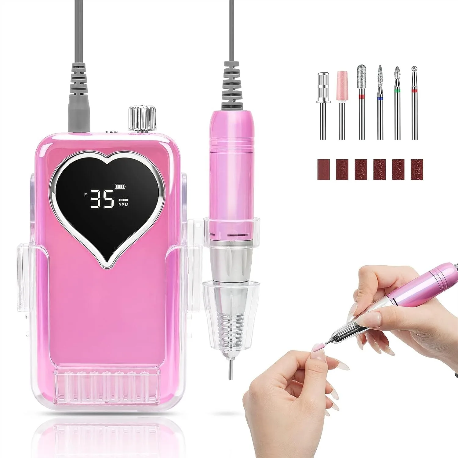 Electric Nail Drill Professional: Rechargeable Nail File with Bits for Acrylic Gel Nails, Manicure Pedicure Polishing Tool for
Electric Nail Drill Professional: Rechargeable Nail File with Bits for Acrylic Gel Nails, Manicure Pedicure Polishing Tool for