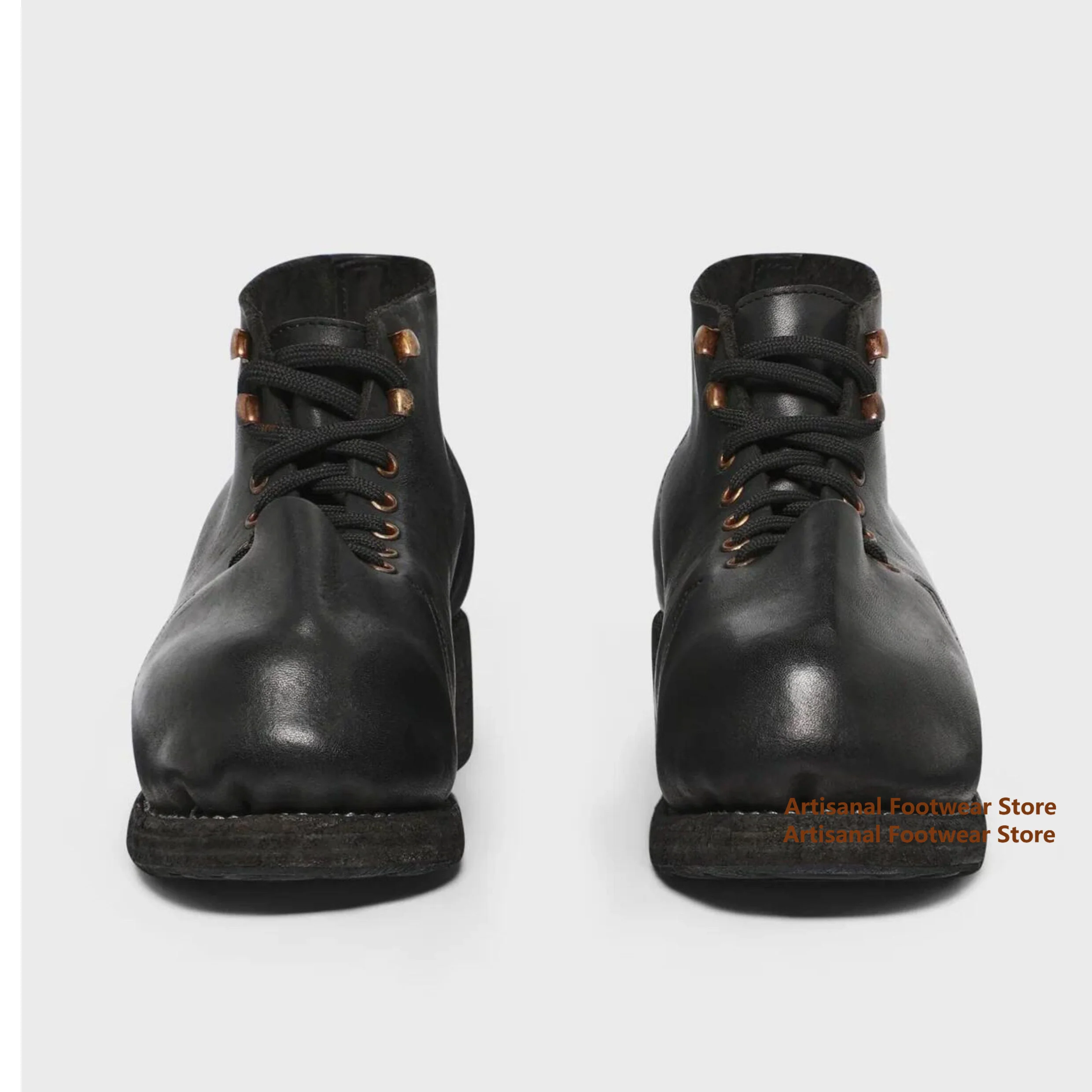 Vintage Black Crinkled Leather Lace-Up Boots Retro Thick Soled Height Increasing Motorcycle Boots Trendy Handmade Men's Boots
Vintage Black Crinkled Leather Lace-Up Boots Retro Thick Soled Height Increasing Motorcycle Boots Trendy Handmade Men's Boots