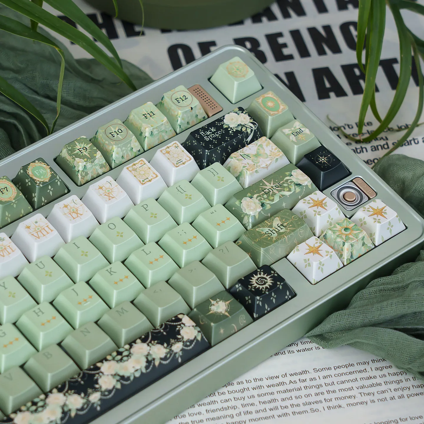 MAIMOOO Night Astrology Keycaps Cherry Profile Green Pearlescent Metallic Paint PBT Custom Rose Keycap for Mechanical Keyboard
MAIMOOO Night Astrology Keycaps Cherry Profile Green Pearlescent Metallic Paint PBT Custom Rose Keycap for Mechanical Keyboard
