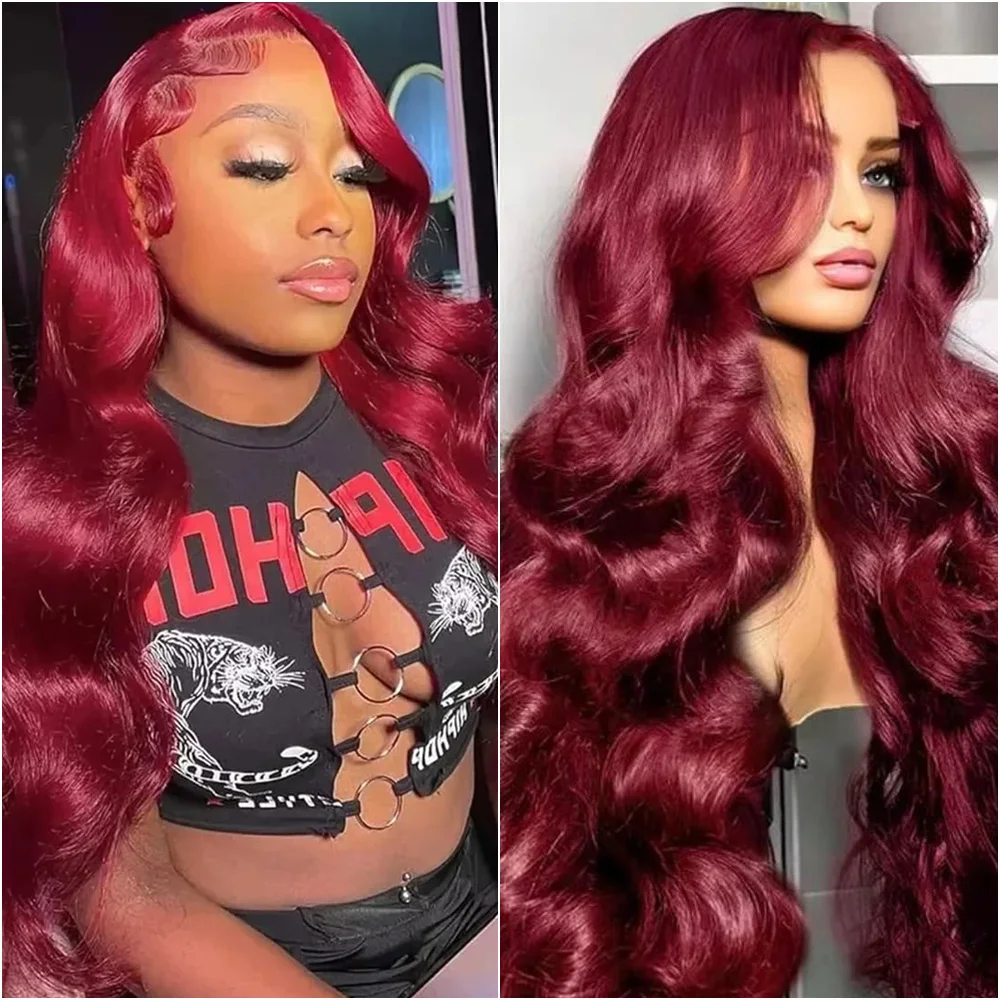 40 Inch 99J Burgundy 13x6 HD Lace Frontal Body Wave Human Hair Wig Transparent 13x4 Lace Front Brazilian Colored Wigs For Women
40 Inch 99J Burgundy 13x6 HD Lace Frontal Body Wave Human Hair Wig Transparent 13x4 Lace Front Brazilian Colored Wigs For Women
