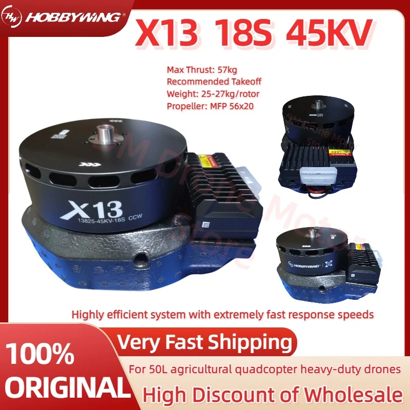 Hobbywing X13 Motor Power 5620 Propeller Fold Blades Max Thrust 57kg for For 50L Quadcopter Agricultural UAV Drones
Hobbywing X13 Motor Power 5620 Propeller Fold Blades Max Thrust 57kg for For 50L Quadcopter Agricultural UAV Drones