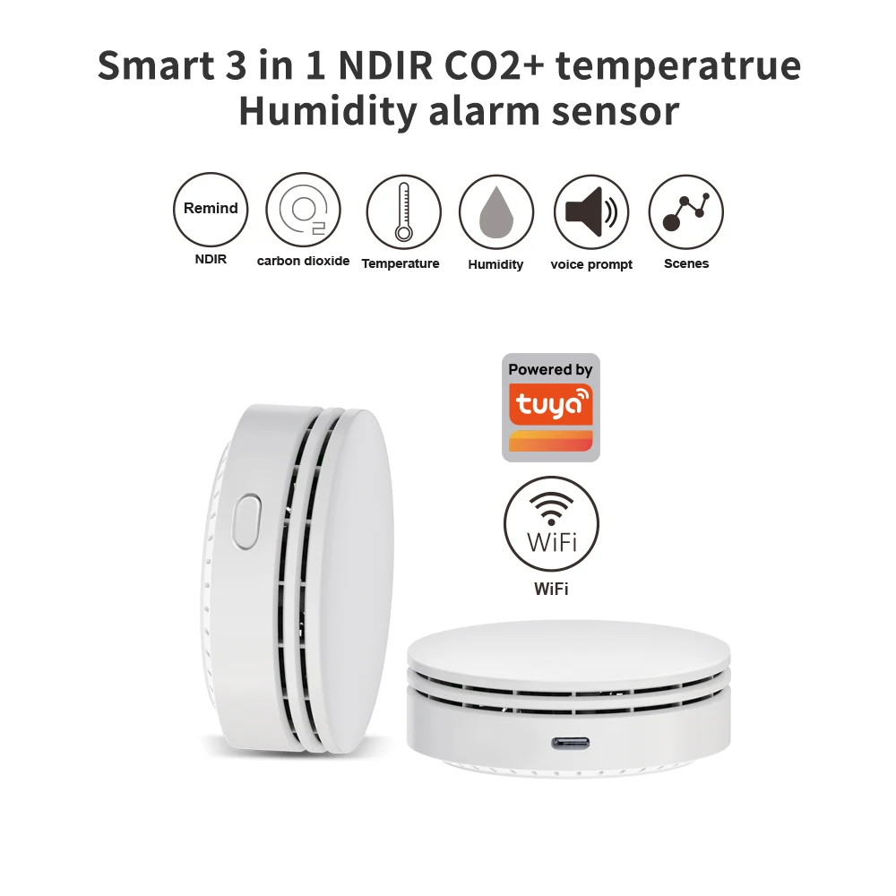 Lincukoo Temperature+Humidity+NDIR CO2 3-in-1 Tuya Smart Wi-Fi Monitor Built-in NDIR Sensor, Supports Audio-Visual Alarms
Lincukoo Temperature+Humidity+NDIR CO2 3-in-1 Tuya Smart Wi-Fi Monitor Built-in NDIR Sensor, Supports Audio-Visual Alarms