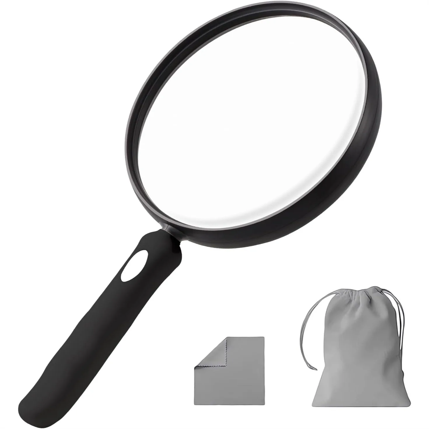 Large Magnifying Glass for Reading, 5.12in Lens with Anti-Glare, Non-Slip Handle for Seniors and Kids
Large Magnifying Glass for Reading, 5.12in Lens with Anti-Glare, Non-Slip Handle for Seniors and Kids