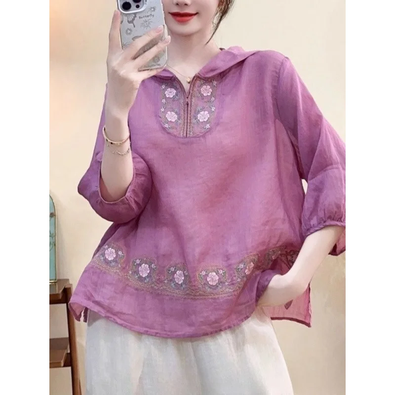 2026 New Summer Embroidered-Shirt, Casual And Versatile, New Style Three-Quarter Sleeve, Elegant
2026 New Summer Embroidered-Shirt, Casual And Versatile, New Style Three-Quarter Sleeve, Elegant