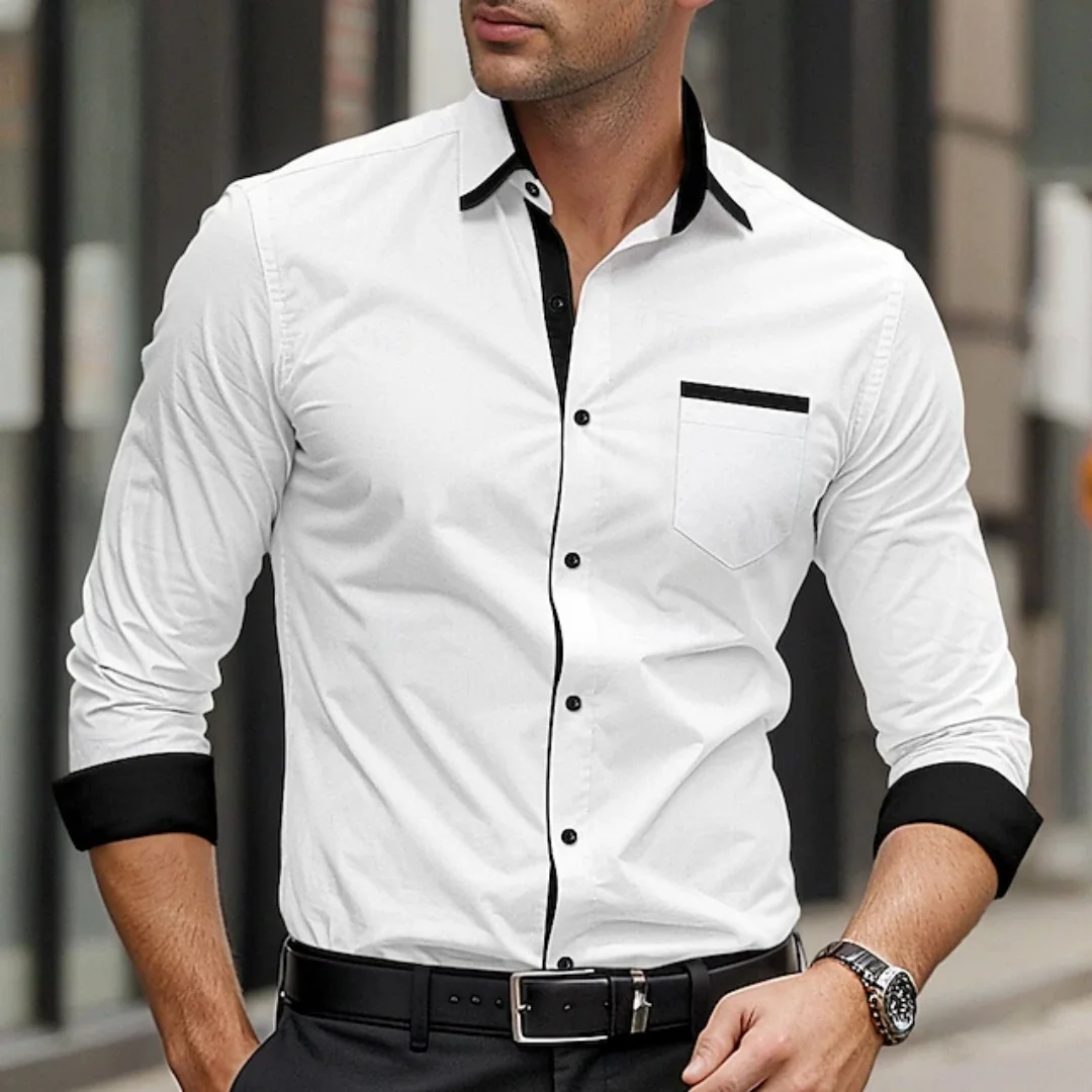 Classic business men's shirt casual breathable solid color long sleeved shirt daily street fashion wearing men's top
Classic business men's shirt casual breathable solid color long sleeved shirt daily street fashion wearing men's top