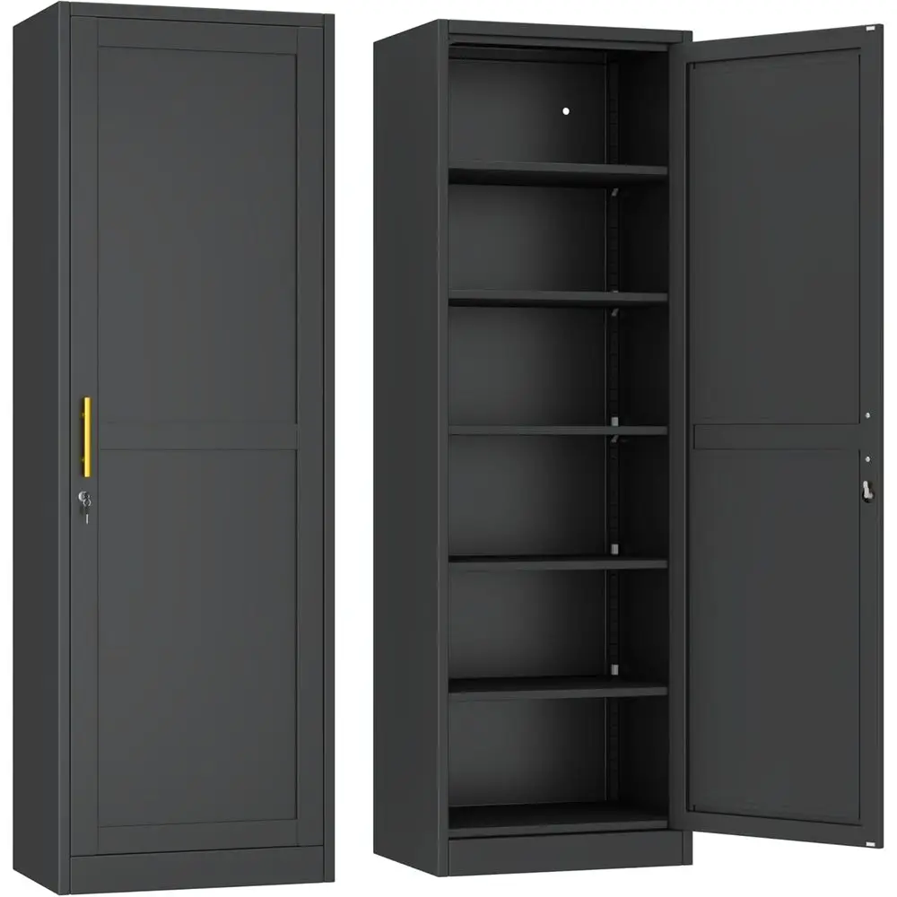 Tall Narrow Metal Locker Cabinet with Lock, 67 High, Ideal for Storage in Home, Office, School, and Gym (20 W, 1 Door, Black)
Tall Narrow Metal Locker Cabinet with Lock, 67 High, Ideal for Storage in Home, Office, School, and Gym (20 W, 1 Door, Black)