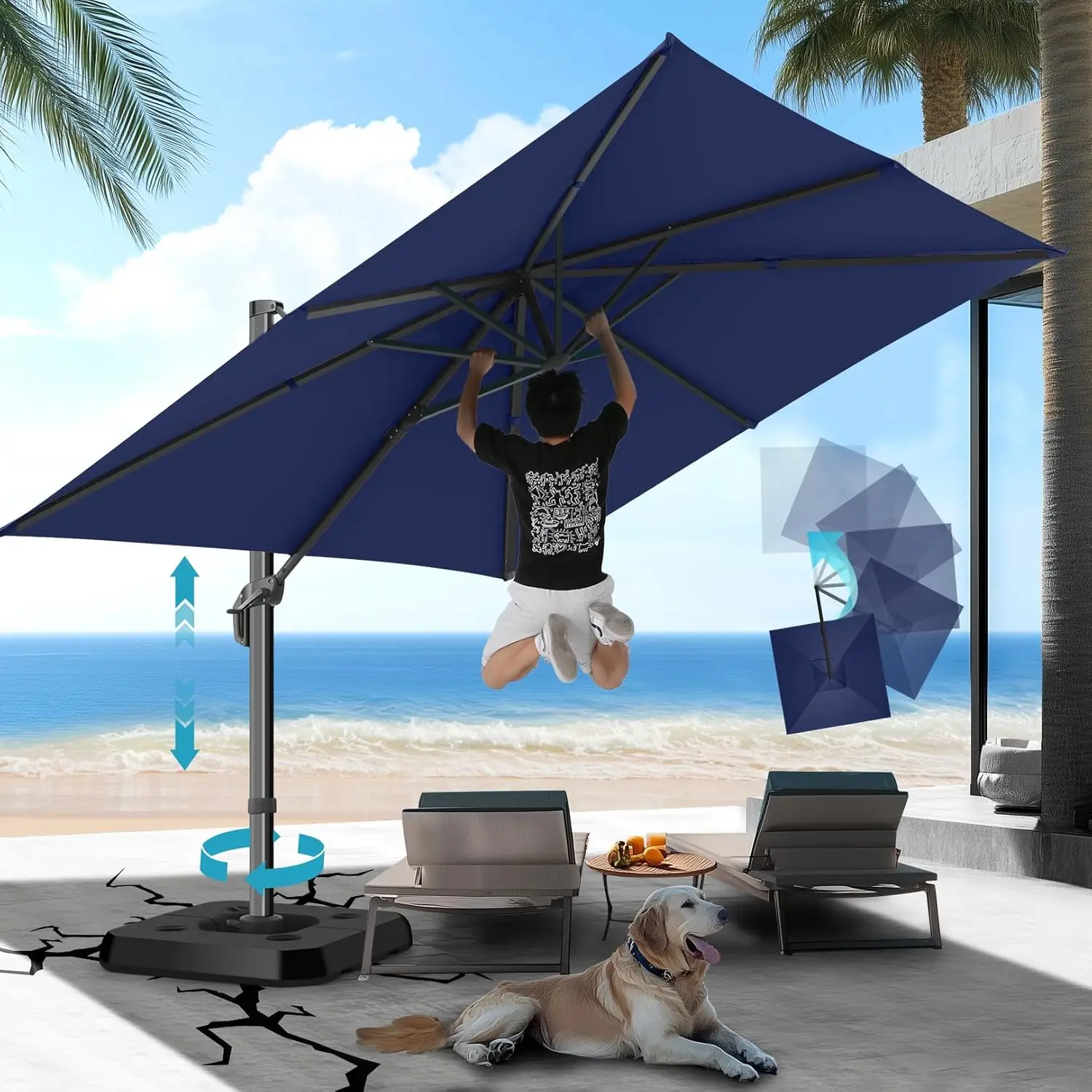 HOTEEL10x10ft Patio Umbrella Cantilever Umbrellas - Upgrade and Intensify - 360 Rotation and 5 Angles Adjustment - Aluminum Offs
HOTEEL10x10ft Patio Umbrella Cantilever Umbrellas - Upgrade and Intensify - 360 Rotation and 5 Angles Adjustment - Aluminum Offs