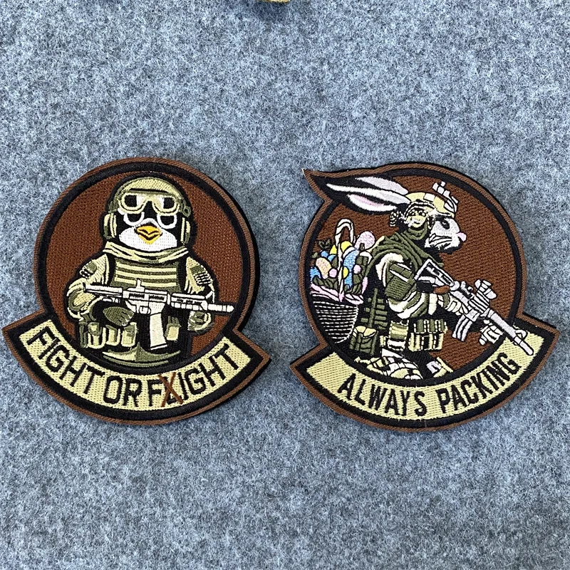 Animal Corps Embroidered Patch Rabbit Stickers Penguin Applique Hook and Loop Military Tactical Insignia Backpack Patches
Animal Corps Embroidered Patch Rabbit Stickers Penguin Applique Hook and Loop Military Tactical Insignia Backpack Patches