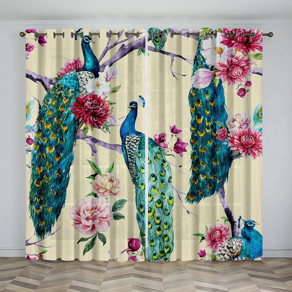 3D peacock curtains flower traditional culture suitable for living room bedroom balcony kitchen window decoration shading 2 pcs
3D peacock curtains flower traditional culture suitable for living room bedroom balcony kitchen window decoration shading 2 pcs