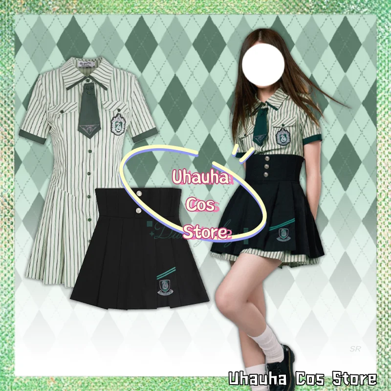 {Uhauha Cos}2025 новое летнее платье JK, зеленая школьная форма в вертикальную полоску для женщин и девочек, костюм каваи, рубашка, юбка, Хэллоуин
{Uhauha Cos}2025 новое летнее платье JK, зеленая школьная форма в вертикальную полоску для женщин и девочек, костюм каваи, рубашка, юбка, Хэллоуин