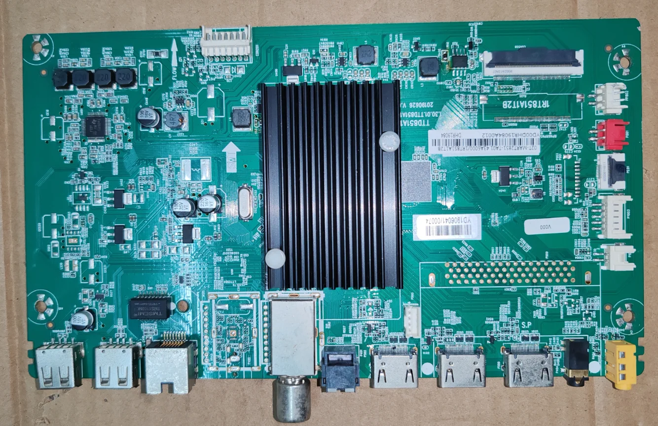 1RT851A1T2B TTD851A1 43A6000 02T-MART2851-TA01 Physical photo, LED TV motherboard, tested well
1RT851A1T2B TTD851A1 43A6000 02T-MART2851-TA01 Physical photo, LED TV motherboard, tested well
