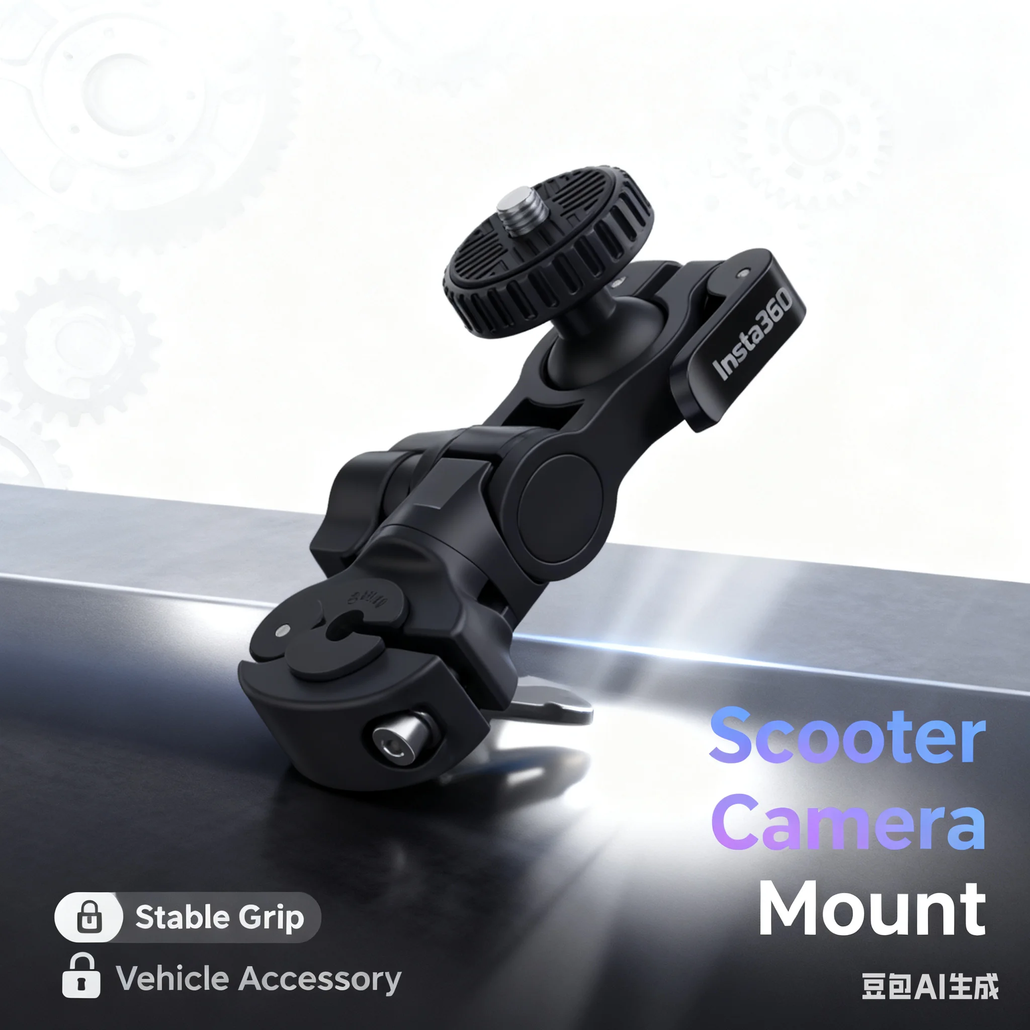 For Insta360 Rear View Mirror Mount | Fits Scooters & E-Bikes, 6-15mm Rods | Adjustable Angle Riding Shot