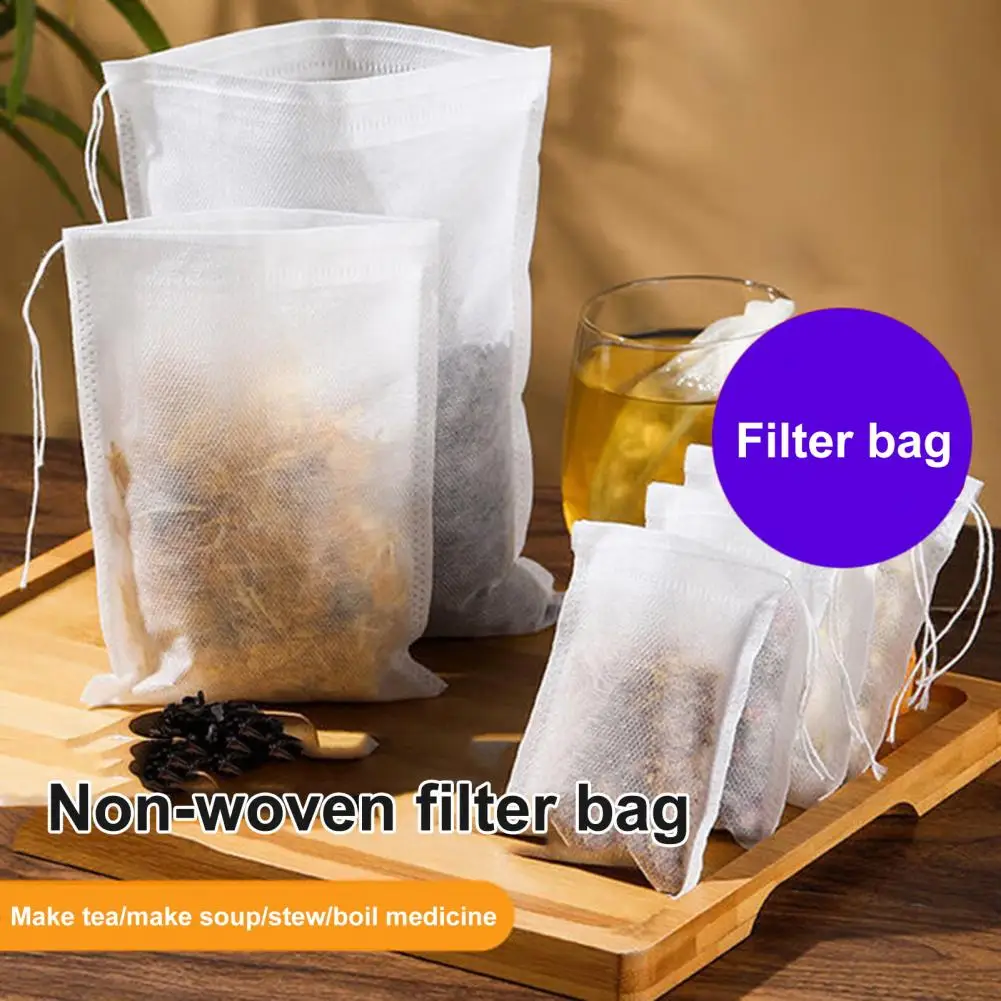 100 Pcs Tea Infuser Bags Disposable Heat-Resistant BPA Free Dense Holes Drawstring Seal Filter Herb Tea Empty Bags Home Supplies
100 Pcs Tea Infuser Bags Disposable Heat-Resistant BPA Free Dense Holes Drawstring Seal Filter Herb Tea Empty Bags Home Supplies