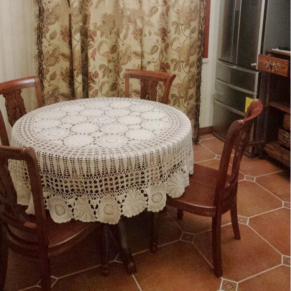 Handmade Crochet Tablecloth Nice Hand Crochet Dinner Round Table Cloth Cotton Tablecloth Home Decoration
Handmade Crochet Tablecloth Nice Hand Crochet Dinner Round Table Cloth Cotton Tablecloth Home Decoration