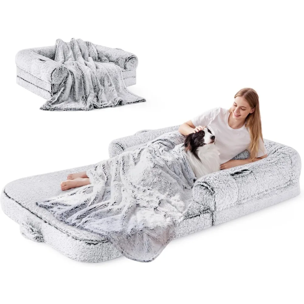 Human Dog Bed for Adult, 2 in 1 Foldable Giant Dog Bed for People Fits Pet Families, Egg Foam Supportive Mat, Waterproof Liner,
Human Dog Bed for Adult, 2 in 1 Foldable Giant Dog Bed for People Fits Pet Families, Egg Foam Supportive Mat, Waterproof Liner,