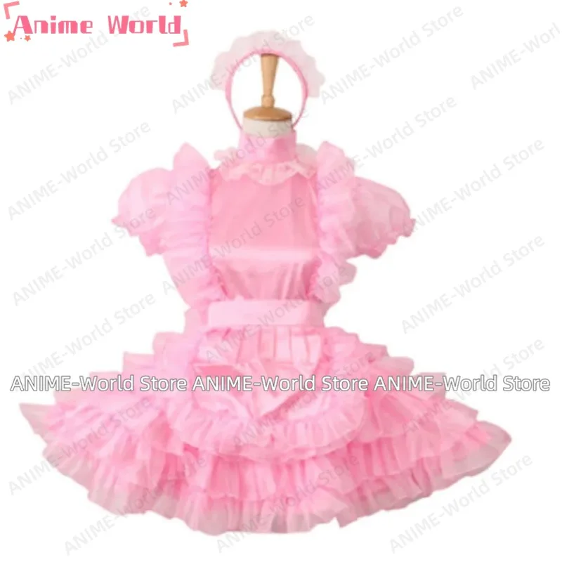 《Custom size》Lockable Sissy Pink Maid Satin Organza Ruffle Lace Bubble Sleeves Lovely Lolita Gothic Dress Role Play Dress
《Custom size》Lockable Sissy Pink Maid Satin Organza Ruffle Lace Bubble Sleeves Lovely Lolita Gothic Dress Role Play Dress