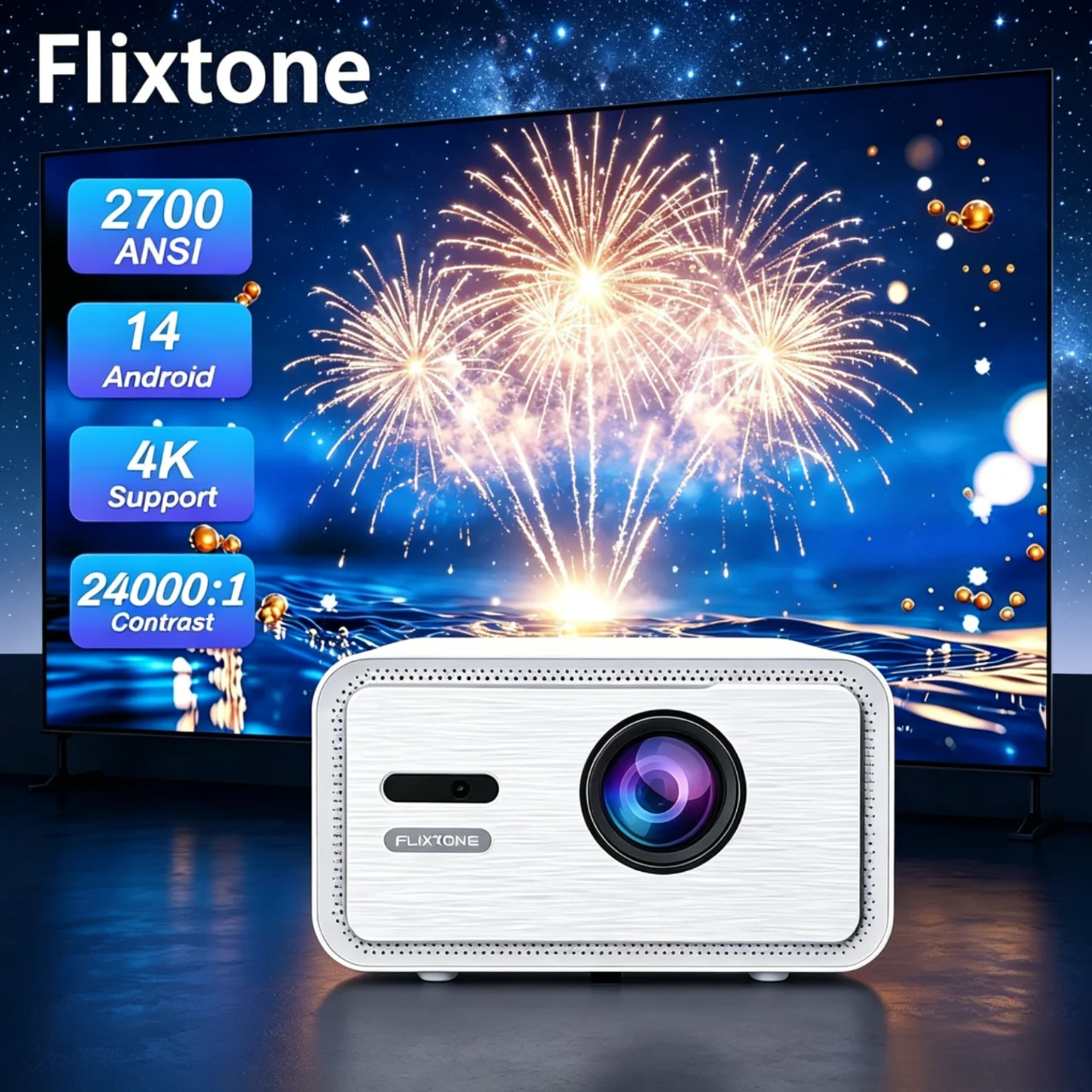 Flixtone D9W MINI Pro Android 14 Projector 2700 ANSI 4k Movie Projector Beam Full HD 1080P Smart TV Video LED Home Theater
Flixtone D9W MINI Pro Android 14 Projector 2700 ANSI 4k Movie Projector Beam Full HD 1080P Smart TV Video LED Home Theater