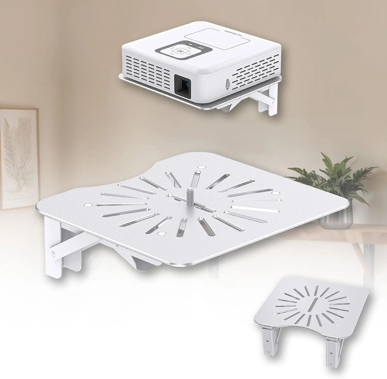 Mini Projector Shelf for Wall, Modem Shelf, Router Mount, Aluminum Alloy Max Load 44lb - White
Mini Projector Shelf for Wall, Modem Shelf, Router Mount, Aluminum Alloy Max Load 44lb - White