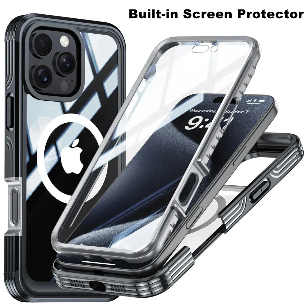 Магнитный чехол с защитой всего тела для iPhone 16 Pro Max 16e 15 Plus, чехол из закаленного стекла Magsafe, противоударный чехол Fundas Coque Capa
Магнитный чехол с защитой всего тела для iPhone 16 Pro Max 16e 15 Plus, чехол из закаленного стекла Magsafe, противоударный чехол Fundas Coque Capa