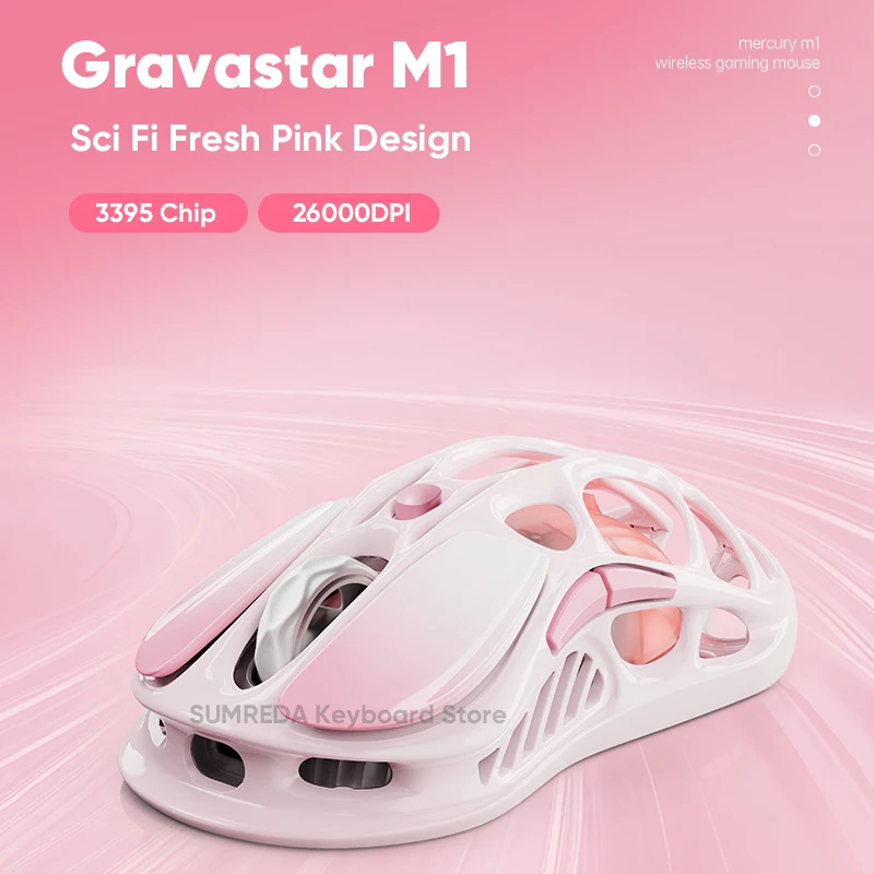 Gravastar Rose Powder M1 Wireless Gaming Mouse Magnesium Alloy PAW3395 BT 2.4G Wired Esports Gamer Mouse Female Hollowing Gifts
Gravastar Rose Powder M1 Wireless Gaming Mouse Magnesium Alloy PAW3395 BT 2.4G Wired Esports Gamer Mouse Female Hollowing Gifts