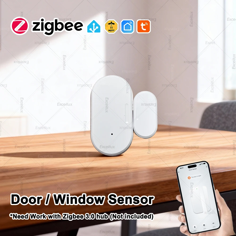 Tuya Zigbee Door Sensor Window Contact Sensor Automation Security Burglar Sensor App Remote Monitor Support Z2M Home Assistant