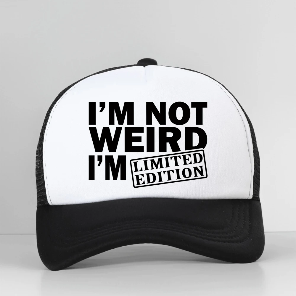 I'm Not Weird I'm Limited Edition Letter Print Baseball Cap Women Fashion Casual Summer Adjustable Breathable Snapback Hat
I'm Not Weird I'm Limited Edition Letter Print Baseball Cap Women Fashion Casual Summer Adjustable Breathable Snapback Hat