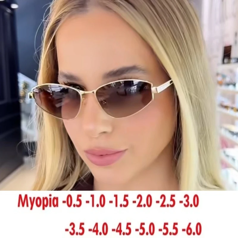 Metal cateye-shaped ladies sunglasses myopia sunglasses custom prescription glasses 0~-6.0
Metal cateye-shaped ladies sunglasses myopia sunglasses custom prescription glasses 0~-6.0