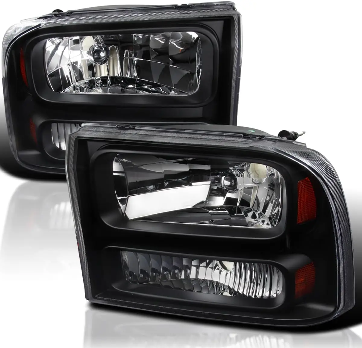 Black Clear Headlights Compatible with 1999-2004 Ford F250 F350 F450 Super Duty, 2000-2004 Excursion, L+R Pair Head Light Lamp
Black Clear Headlights Compatible with 1999-2004 Ford F250 F350 F450 Super Duty, 2000-2004 Excursion, L+R Pair Head Light Lamp