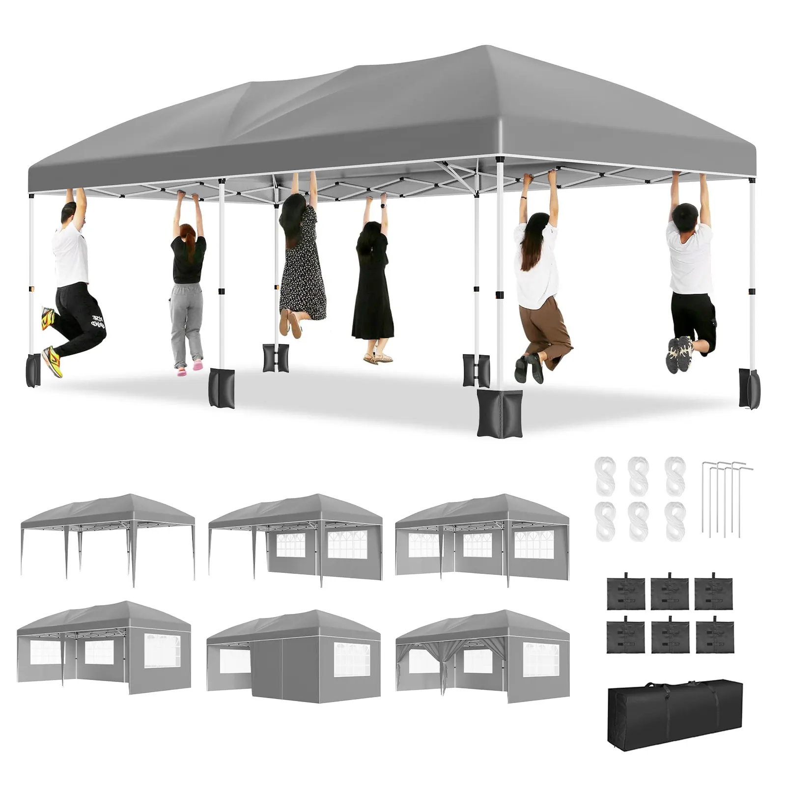 10*10FT Heavy Duty Pop Up Canopy Tent with 6 Sidewalls Easy Up Commercial Outdoor Wedding Party Tent for Parties All Season Waterproof Gazebo with Storage Bagx
10*10FT Heavy Duty Pop Up Canopy Tent with 6 Sidewalls Easy Up Commercial Outdoor Wedding Party Tent for Parties All Season Waterproof Gazebo with Storage Bagx