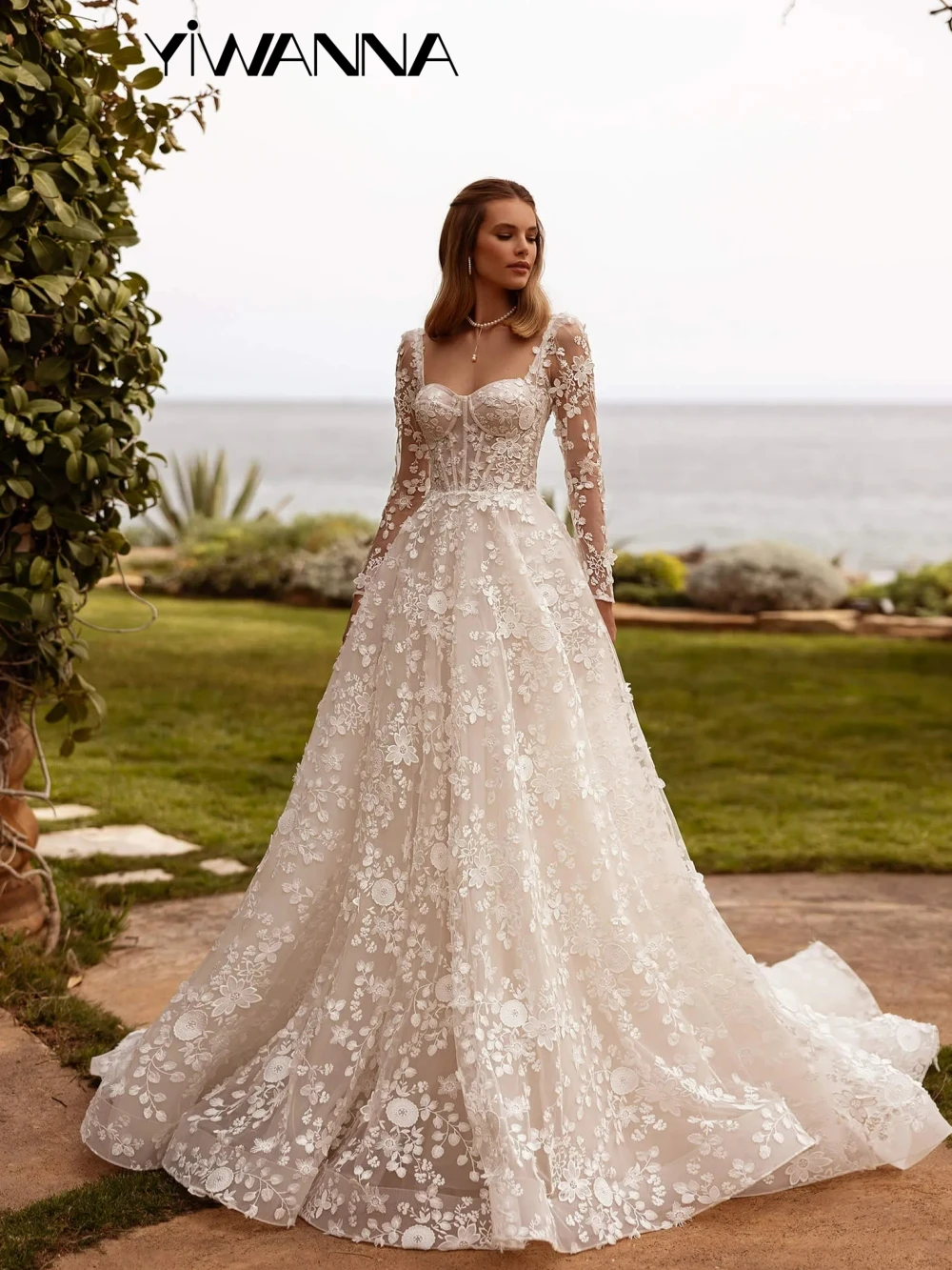 2026 Newest Elegant Lace Appliques Wedding Dress Charming Sweetheart Neck Bridal Gown Customized A-line Long Dresses For Bride
2026 Newest Elegant Lace Appliques Wedding Dress Charming Sweetheart Neck Bridal Gown Customized A-line Long Dresses For Bride