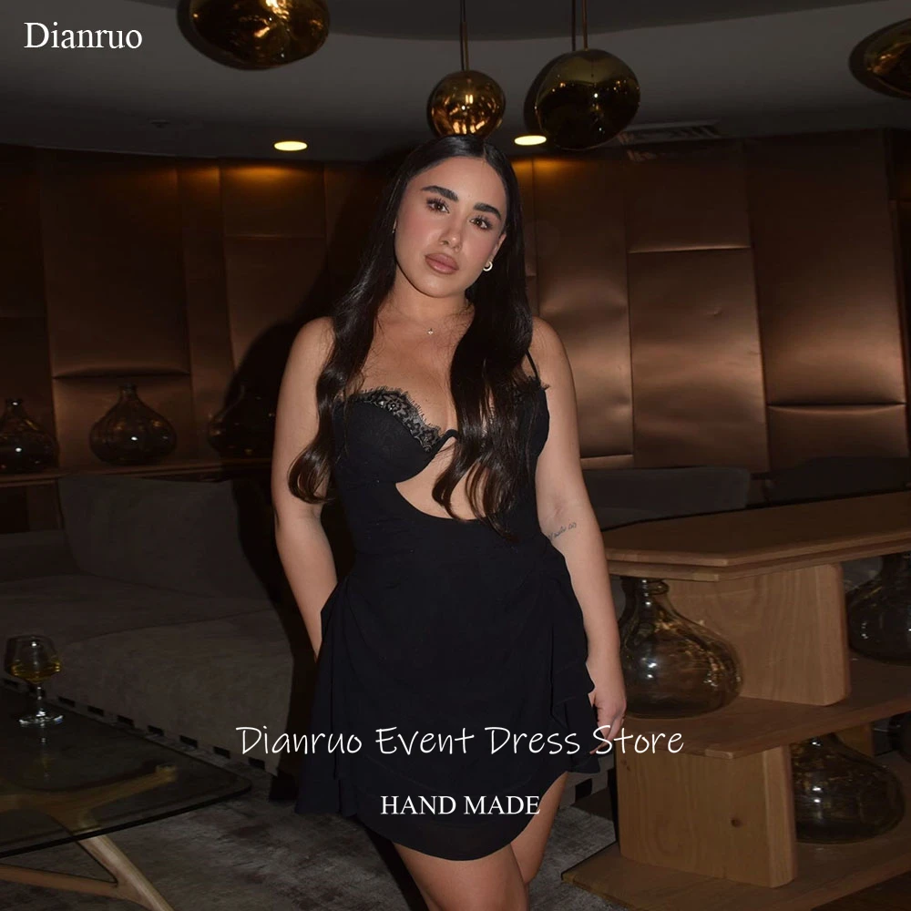 Dianruo Sexy Black Satin Prom Dress Spaghetti Straps Lace Mini Homecoming Dresses Cut Out Vestido De Fiesta Corto Customized
Dianruo Sexy Black Satin Prom Dress Spaghetti Straps Lace Mini Homecoming Dresses Cut Out Vestido De Fiesta Corto Customized