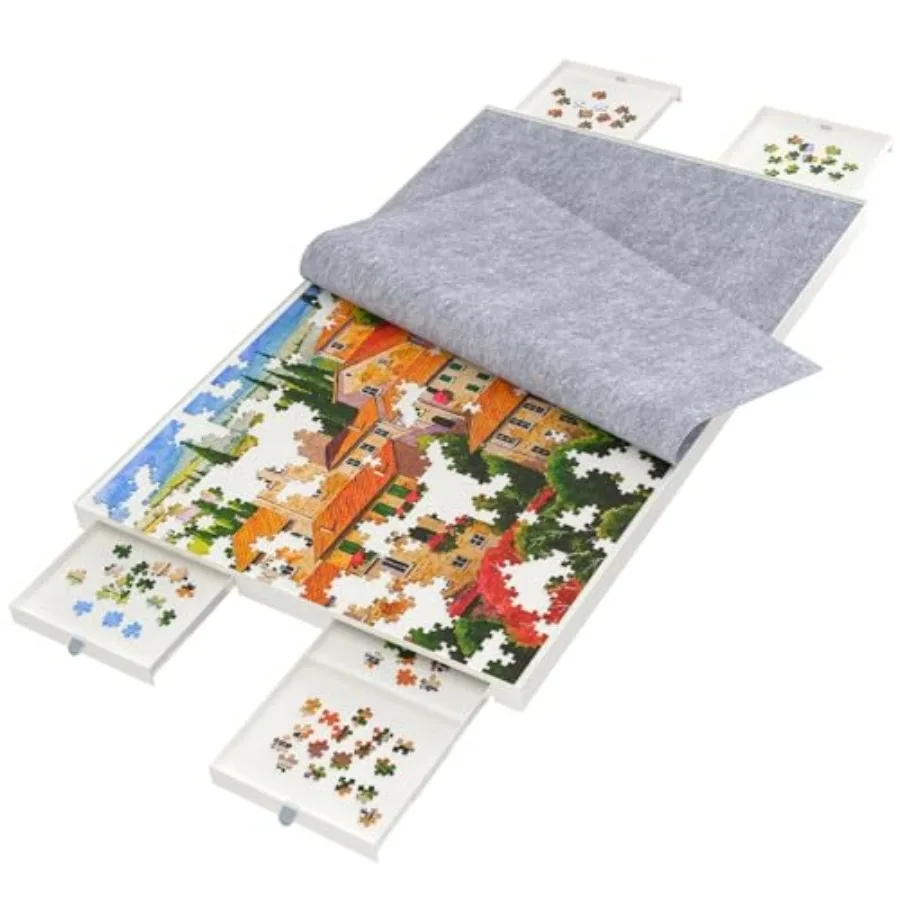 Portable jigsaw puzzle table for adults, wood composite material, natural wood color, with 1500-piece capacity, built-in drawer
Portable jigsaw puzzle table for adults, wood composite material, natural wood color, with 1500-piece capacity, built-in drawer