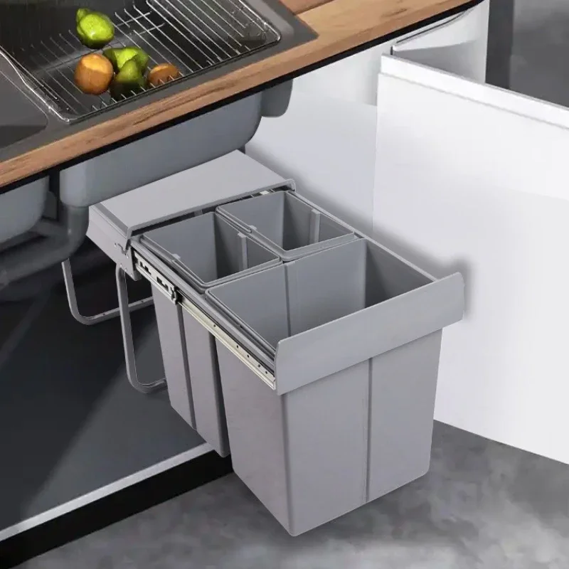 Cabinet Embedded Garbage Bin Large Capacity Classified Trash Can Kitchen Sliding Rail Trash Bin Kitchen Recycle Accessories
Cabinet Embedded Garbage Bin Large Capacity Classified Trash Can Kitchen Sliding Rail Trash Bin Kitchen Recycle Accessories