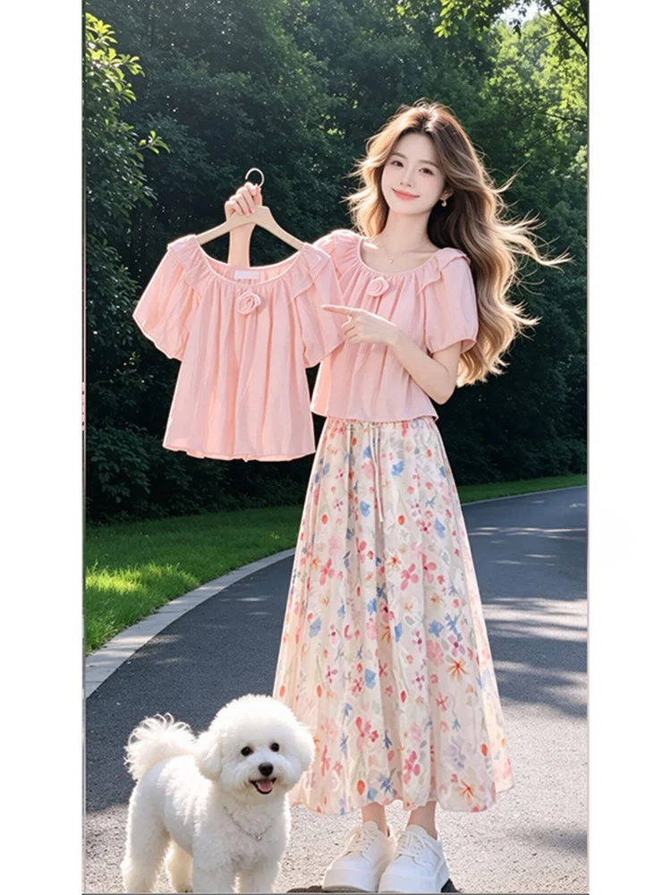 Unique Beautiful Summer Floral Print Half Skirt Short Sleeve Shirt Women's Fashion Set Casual Style High Waist Breathable
Unique Beautiful Summer Floral Print Half Skirt Short Sleeve Shirt Women's Fashion Set Casual Style High Waist Breathable