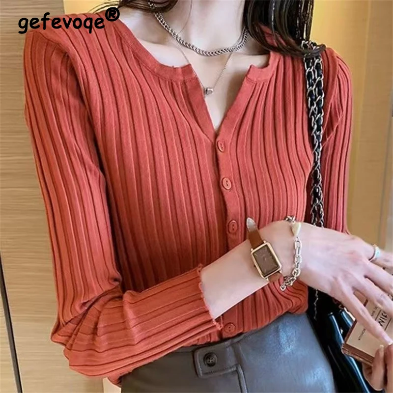 Women Trendy Solid O Neck Ribbed Button Knitted Cardigans Female Casual Long Sleeve Slim Basic Sweater Fall Winter Ropa De Mujer
Women Trendy Solid O Neck Ribbed Button Knitted Cardigans Female Casual Long Sleeve Slim Basic Sweater Fall Winter Ropa De Mujer