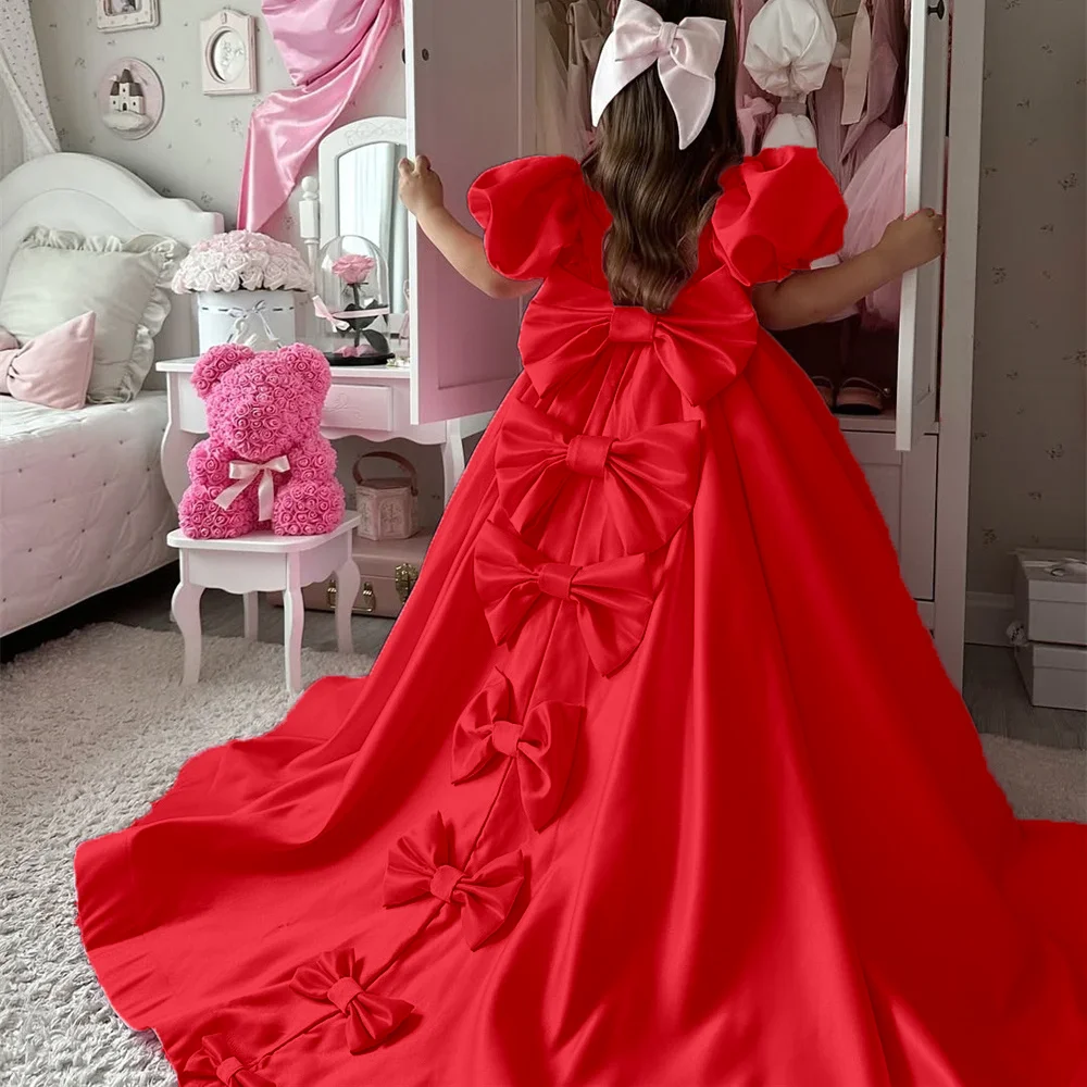 Princess Pink Satin Flower Girl Dress For Wedding A-Line Floor Length Ball Gowns Girls First Communion Cute Birthday Party Dress
Princess Pink Satin Flower Girl Dress For Wedding A-Line Floor Length Ball Gowns Girls First Communion Cute Birthday Party Dress