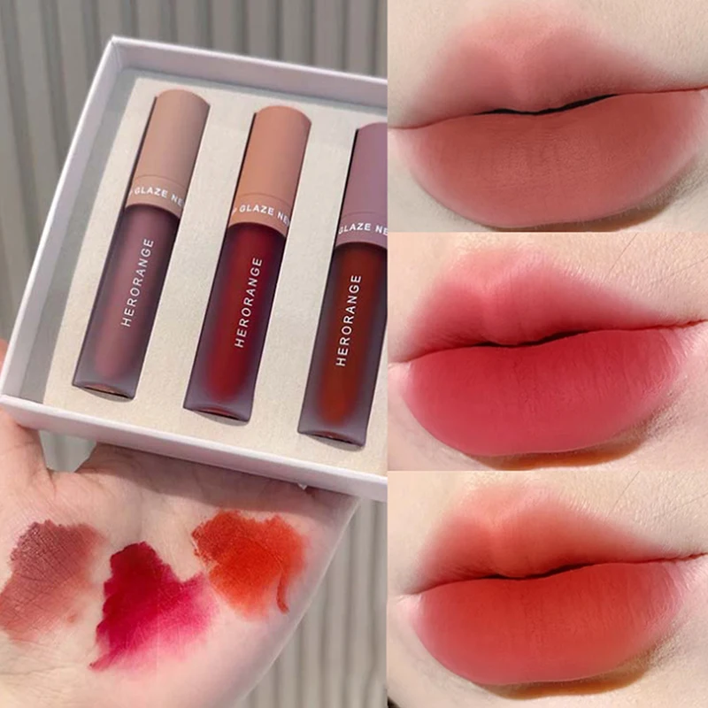 3Pcs/Box Lipstick Beauty Products Velvet Lip Gloss Hold Makeup Color Rendering Matte Lip Gloss Lip Makeup - HERORANGE
3Pcs/Box Lipstick Beauty Products Velvet Lip Gloss Hold Makeup Color Rendering Matte Lip Gloss Lip Makeup - HERORANGE