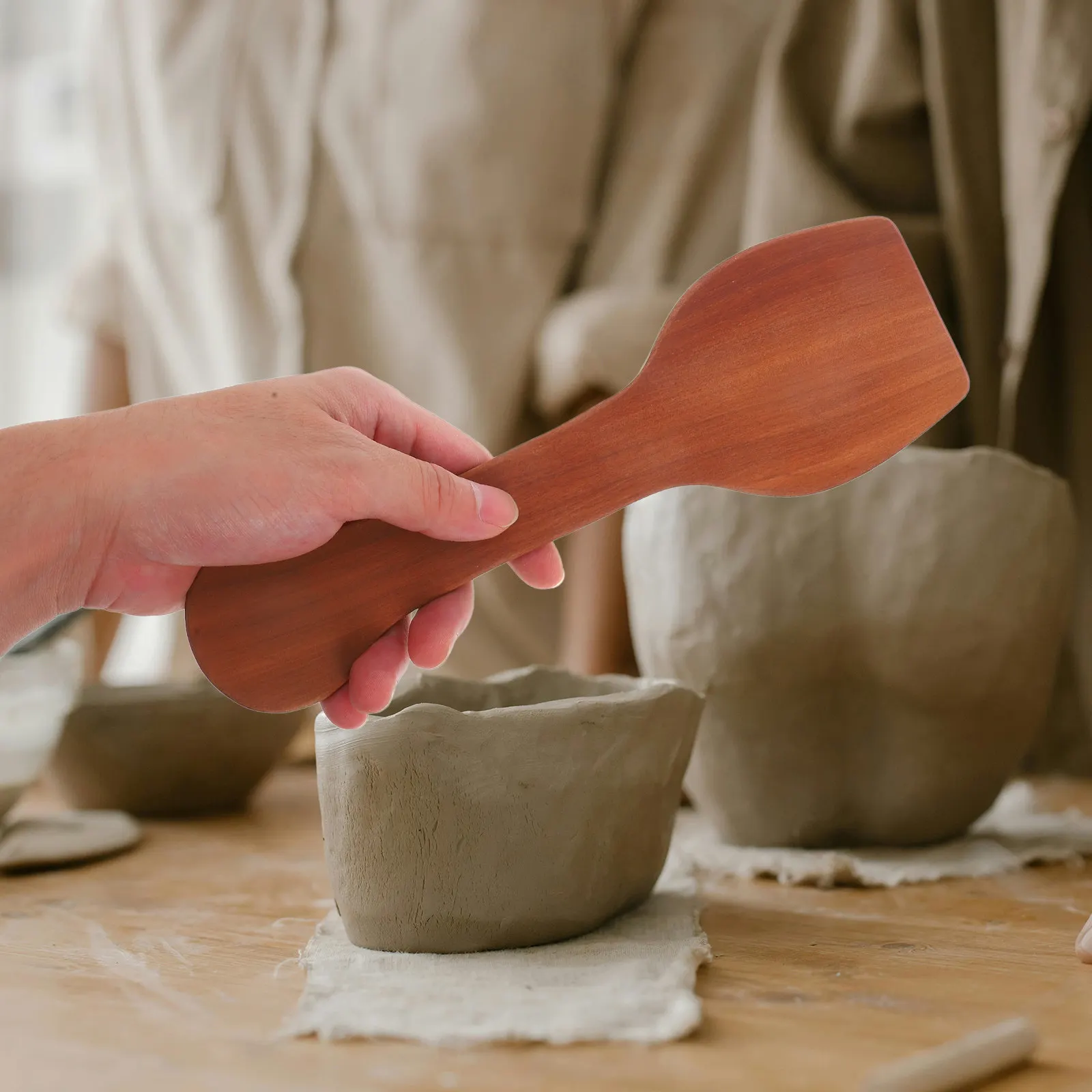 Wood Clay Paddle Tool Handcrafted Smooth Wooden Pottery Paddle for Clay Modeling Sculpting and Finishing Reusable Ceramic Craft
Wood Clay Paddle Tool Handcrafted Smooth Wooden Pottery Paddle for Clay Modeling Sculpting and Finishing Reusable Ceramic Craft
