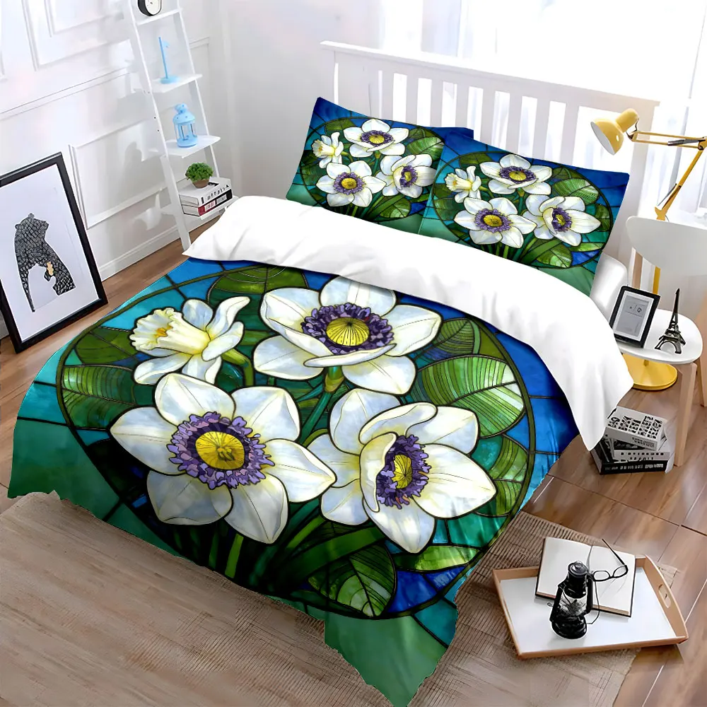 Stained Glass Floral Set Soft Comfortable Duvet Cover Bedding Set Included 1*Duvet Cover & 2*Pillowcases, gift
Stained Glass Floral Set Soft Comfortable Duvet Cover Bedding Set Included 1*Duvet Cover & 2*Pillowcases, gift