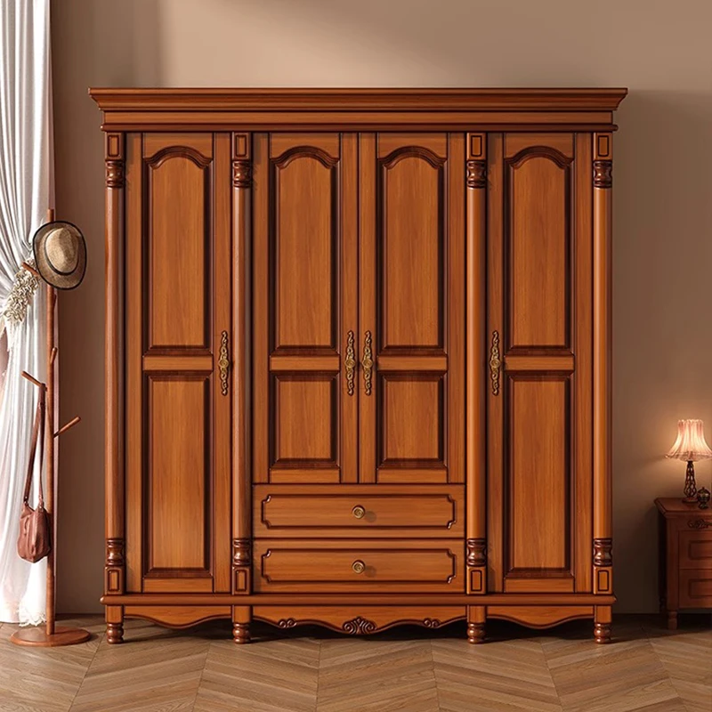 American solid wood wardrobe retro light luxury opposite door four-door wardrobe master bedroom indoor large-capacity storage lo
American solid wood wardrobe retro light luxury opposite door four-door wardrobe master bedroom indoor large-capacity storage lo