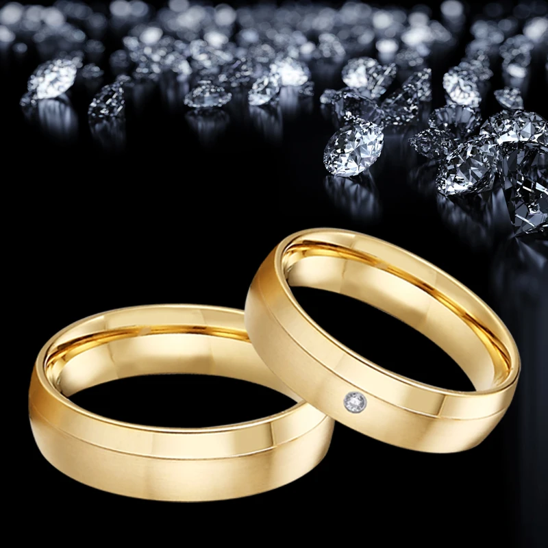 Couple Wedding Rings 18K Gold Plated 316L Stainless Steel Handmade Love Engagement Bands for Men And Women
Couple Wedding Rings 18K Gold Plated 316L Stainless Steel Handmade Love Engagement Bands for Men And Women