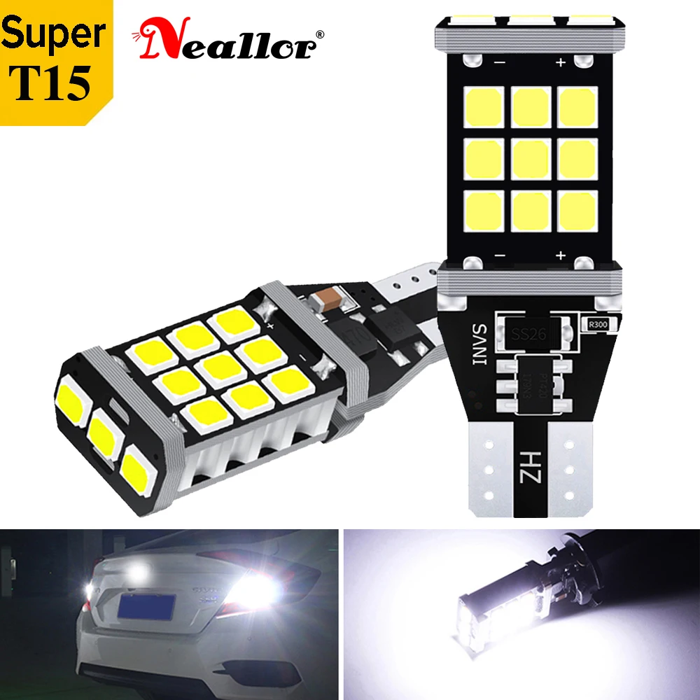 2pcs T15 W16W 921 912 T16 LED Bulbs High Power 2835SMD Super Bright 1200LM Car Reverse Light Replacement White Diode
2pcs T15 W16W 921 912 T16 LED Bulbs High Power 2835SMD Super Bright 1200LM Car Reverse Light Replacement White Diode