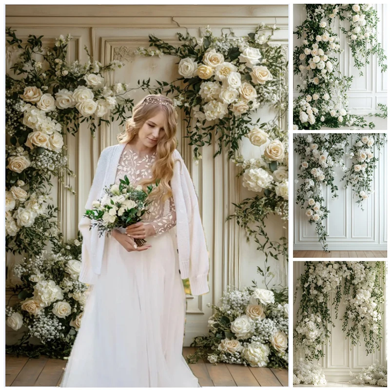 Wedding Floral Arch Backgrounds For Photographs White Roses Ivy Elegant Romantic French Style Bridal Portrait Photo Backdrops
Wedding Floral Arch Backgrounds For Photographs White Roses Ivy Elegant Romantic French Style Bridal Portrait Photo Backdrops