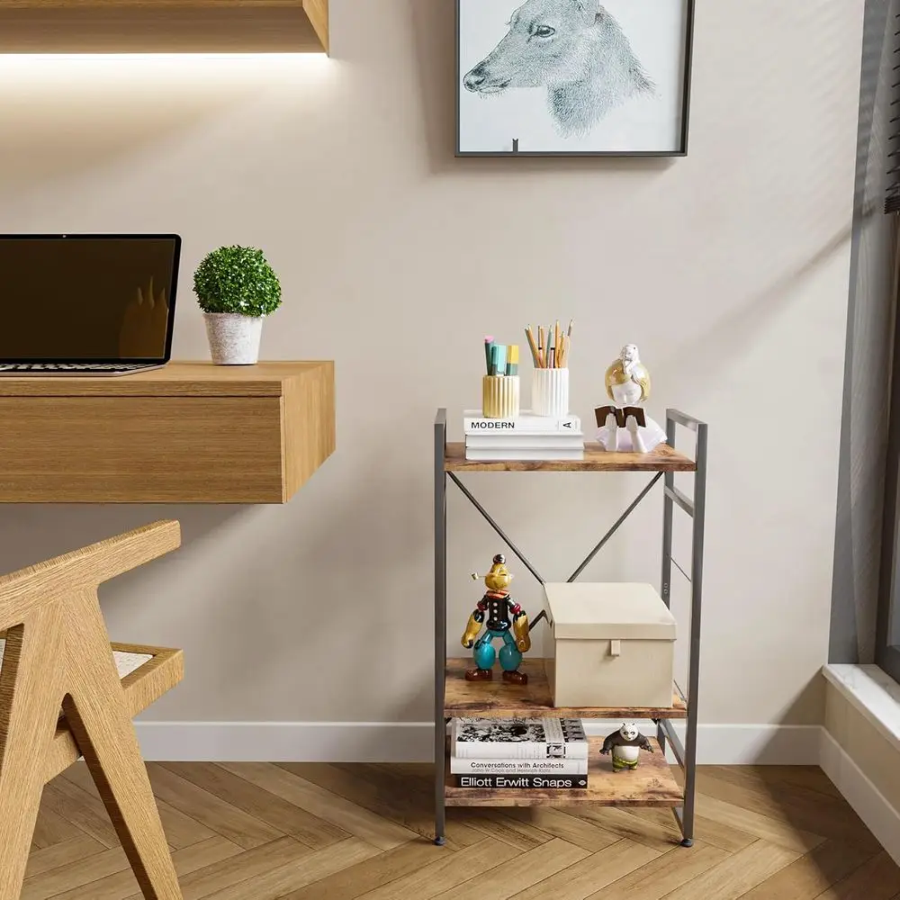 Bookshel Organizer,3 Tiers Rustic Brown Small Bookcase or Small Space,Industrial Wooden Storage Bookcase Display Rack and Storag
Bookshel Organizer,3 Tiers Rustic Brown Small Bookcase or Small Space,Industrial Wooden Storage Bookcase Display Rack and Storag