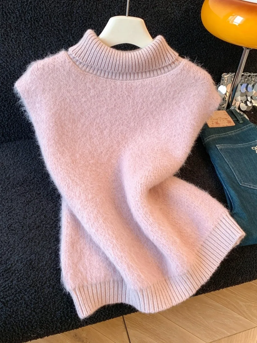 High Collar Knitted Vest Women's Autumn Winter New Sle Svel Self-Kee Mink Velvet Outerwear Korean Sle Slim Fit
High Collar Knitted Vest Women's Autumn Winter New Sle Svel Self-Kee Mink Velvet Outerwear Korean Sle Slim Fit